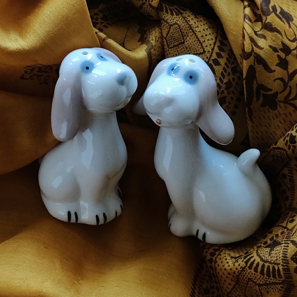 Vintage Puppy Salt & Pepper Shakers